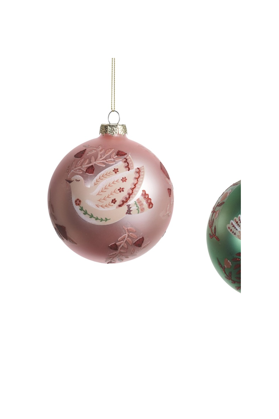 4" Vintage Craft Dove Ball Ornament