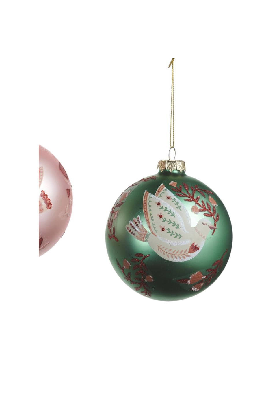4" Vintage Craft Dove Ball Ornament