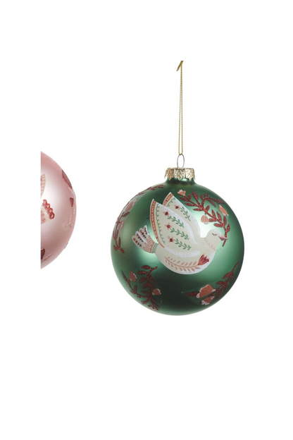 4" Vintage Craft Dove Ball Ornament