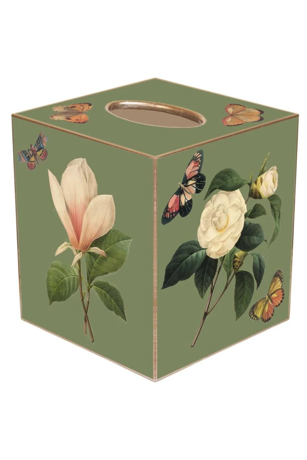 Sage Floral Tissue Box Cover