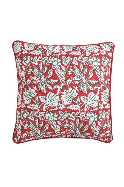 Block Print Quilted Pillow