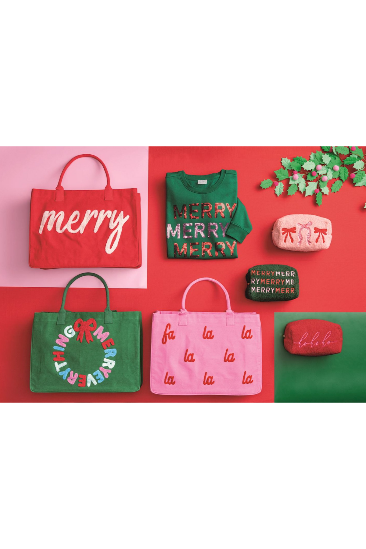 Holiday Boucle Tote