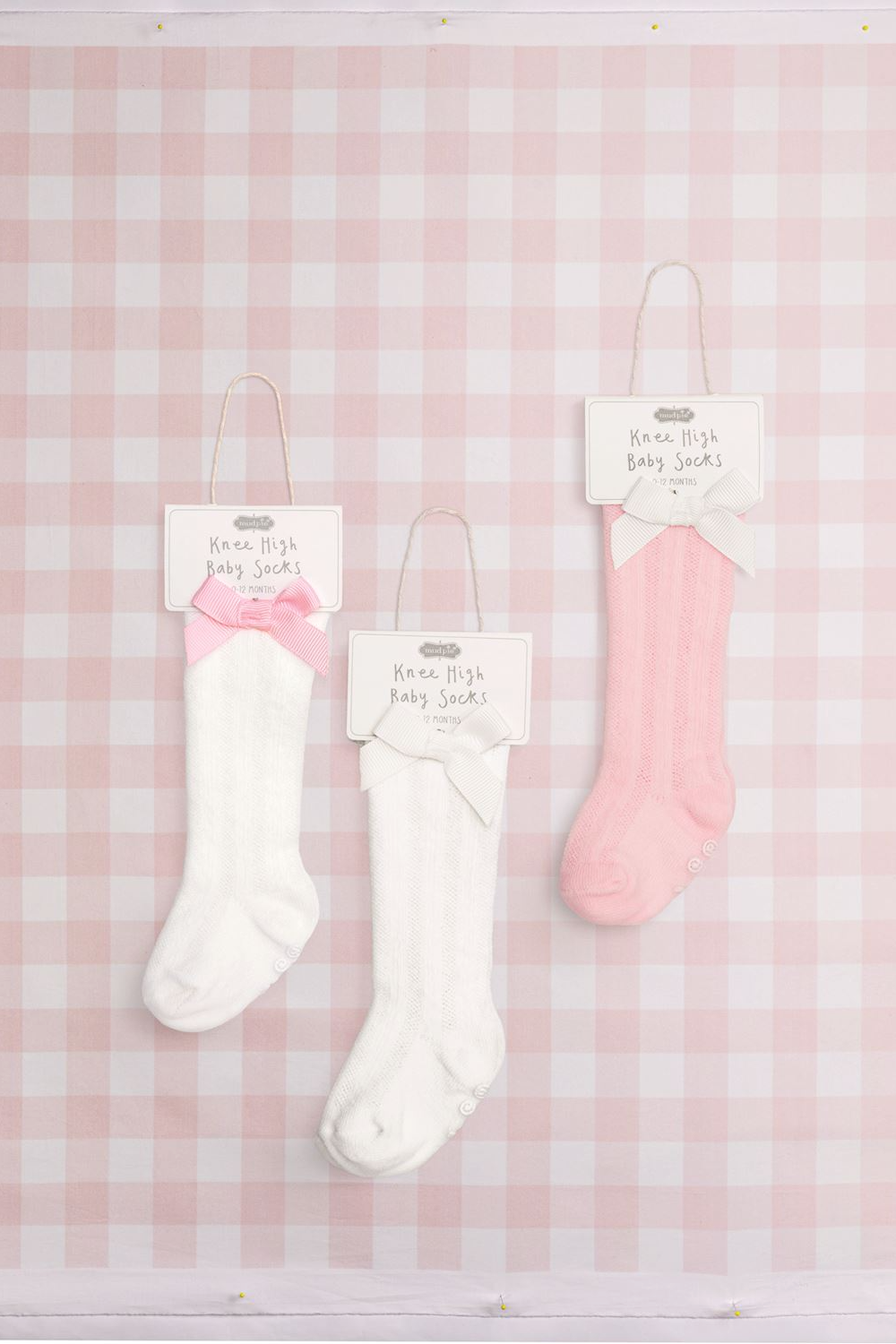 Tall White Bow Socks