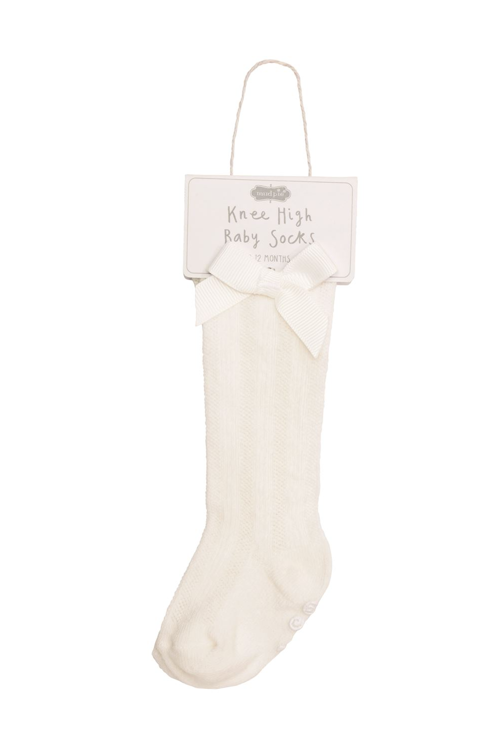 Tall White Bow Socks