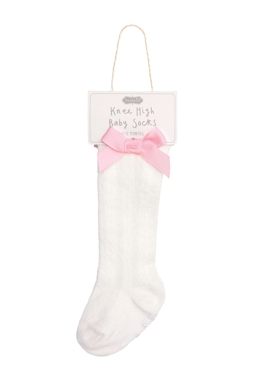 Tall White Bow Socks