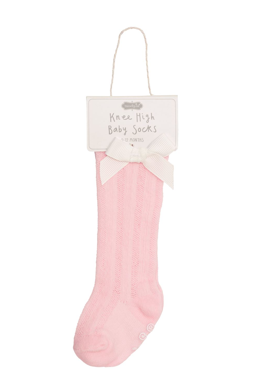 Tall White Bow Socks