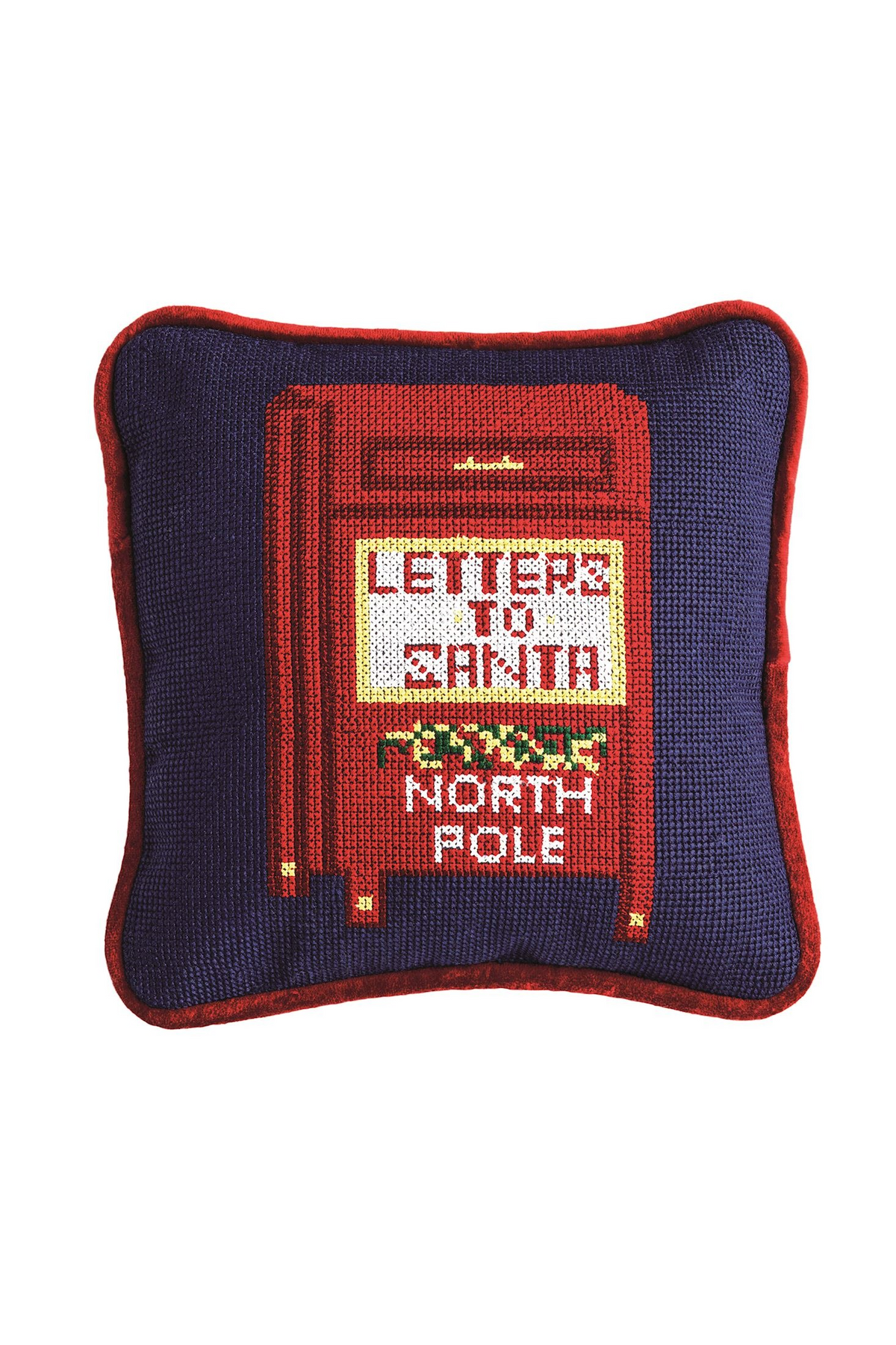 Christmas Needlepoint Mini Pillow