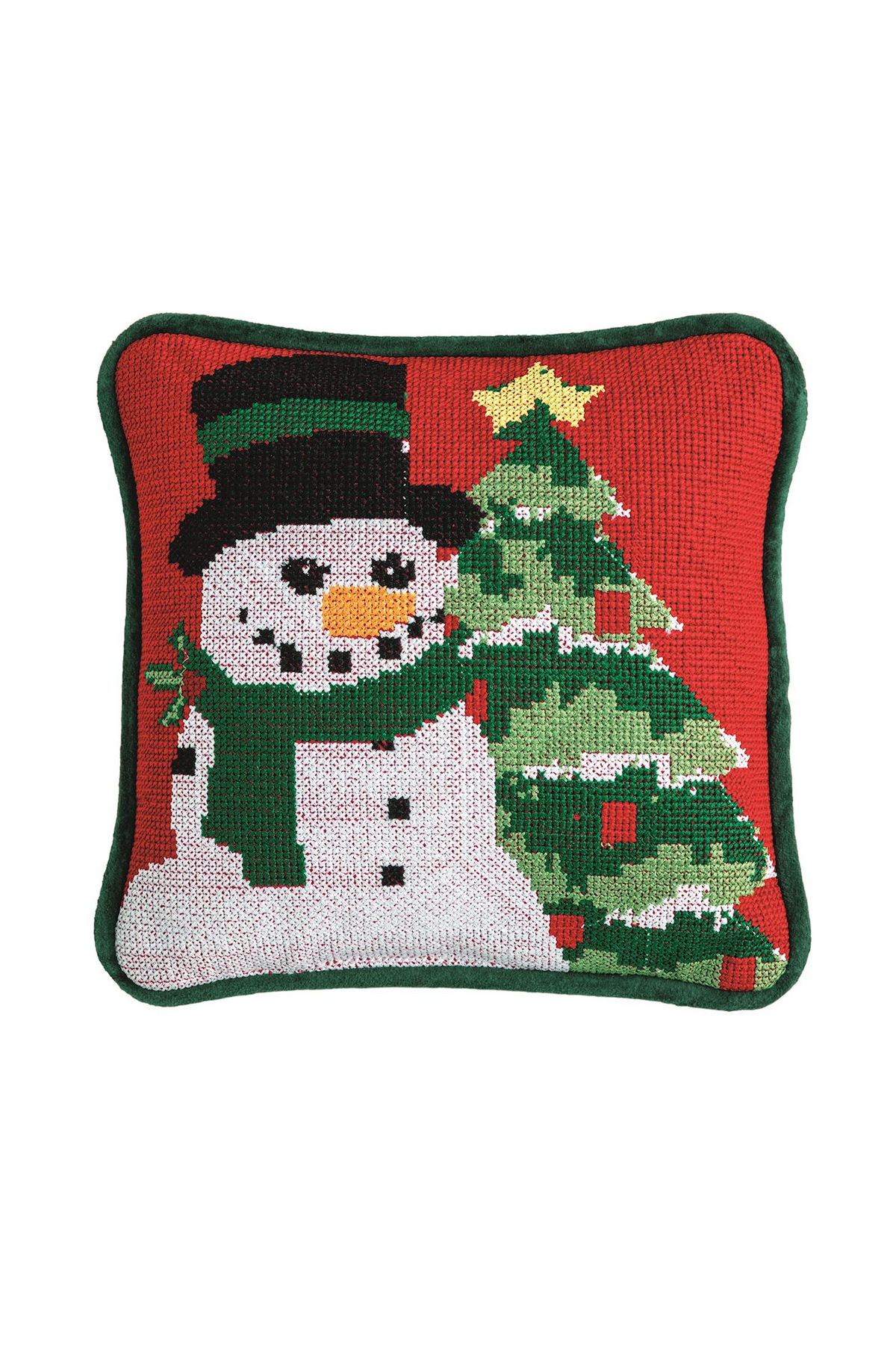 Christmas Needlepoint Mini Pillow