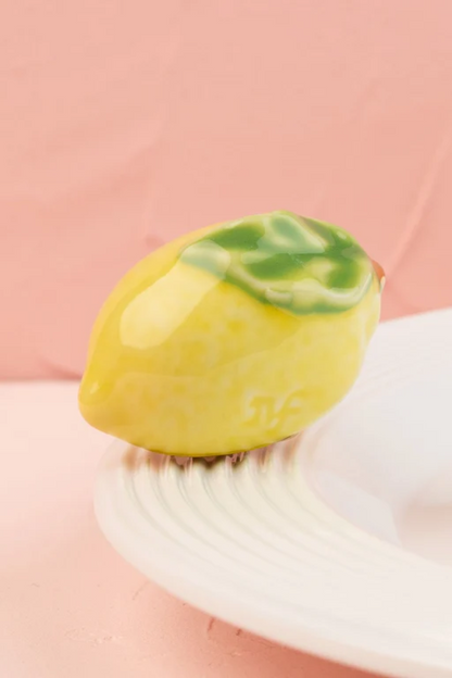 lemon squeeze ceramic plate marker