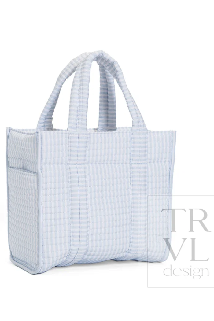 Quilted Mini Go Go Tote - Pimlico Stripe Blue