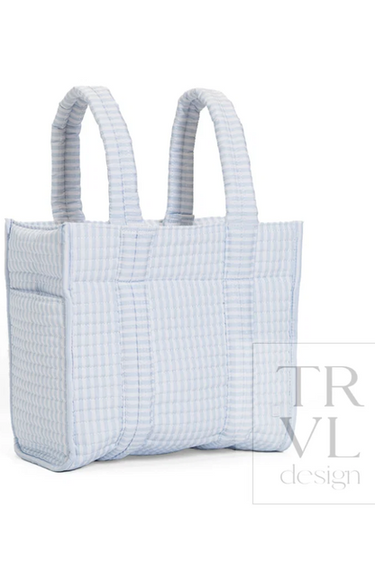 Quilted Mini Go Go Tote - Pimlico Stripe Blue