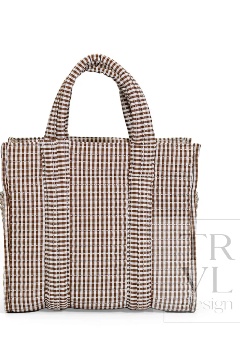 Quilted Mini Go Go Tote - Gingham Coco