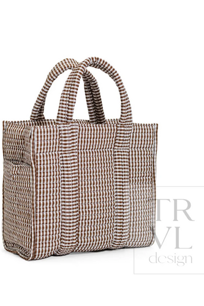 Quilted Mini Go Go Tote - Gingham Coco