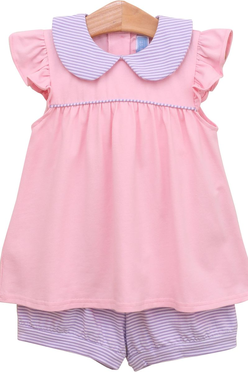 Genevieve Shorts Set Purple Stripe
